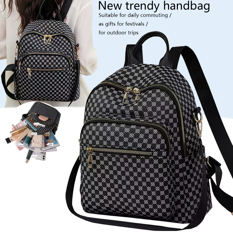 Weekender Bag Duffle - กระเป๋าเป้สะพายหลัง PU ลายเรขาคณิตสไตล์วินเทจสุดชิค พร้อมหูหิ้วด้านบน พกพาสะดวก เหมาะสำหรับสไตล์สตรีท