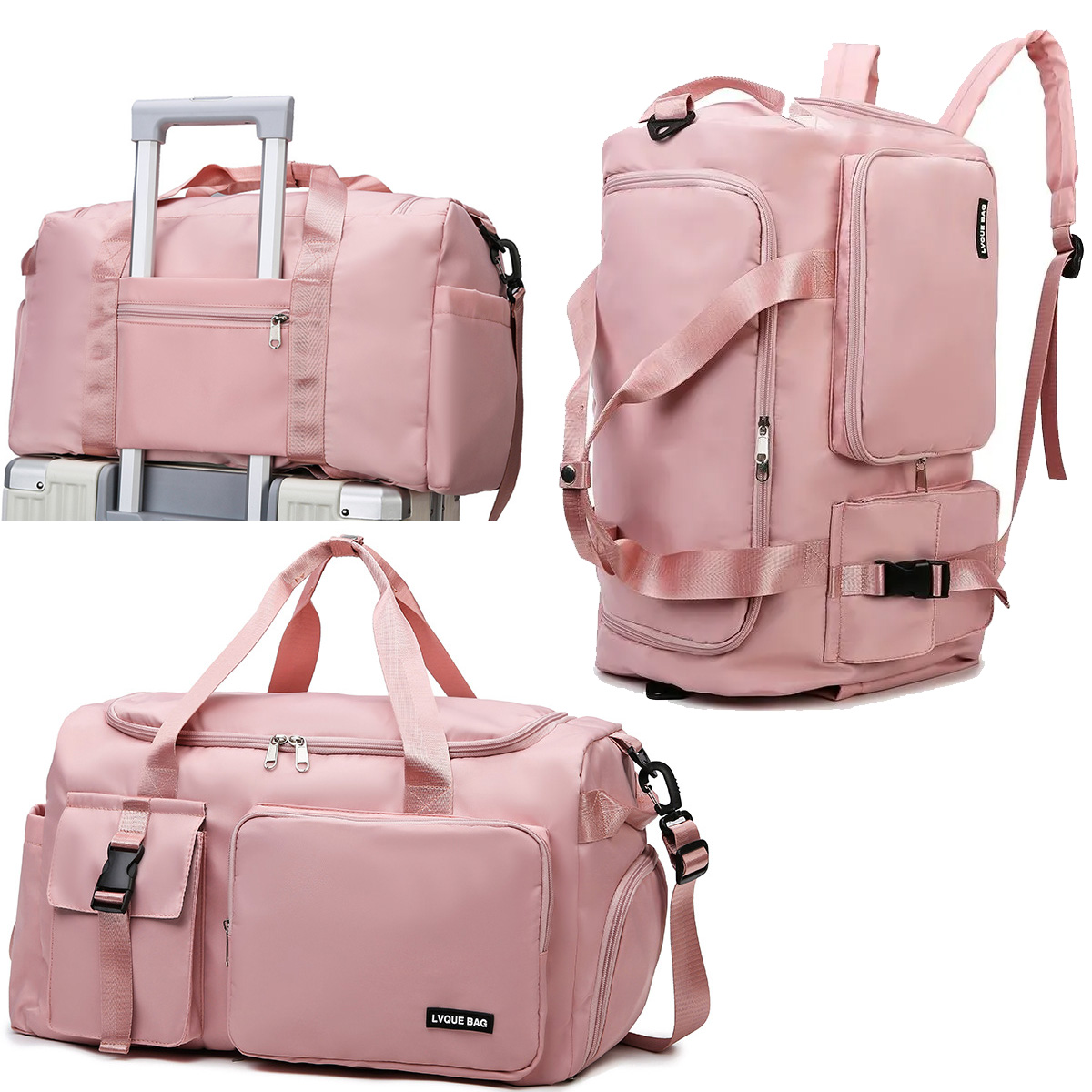 Weekender Bag Duffle - กระเป๋ากีฬา กระเป๋าเดินทางแบบแห้งและเปียก สำหรับผู้หญิง กระเป๋าสะพายไหล่สำหรับว่ายน้ำ ฟิตเนส กระเป๋าเดินทางกลางแจ้ง