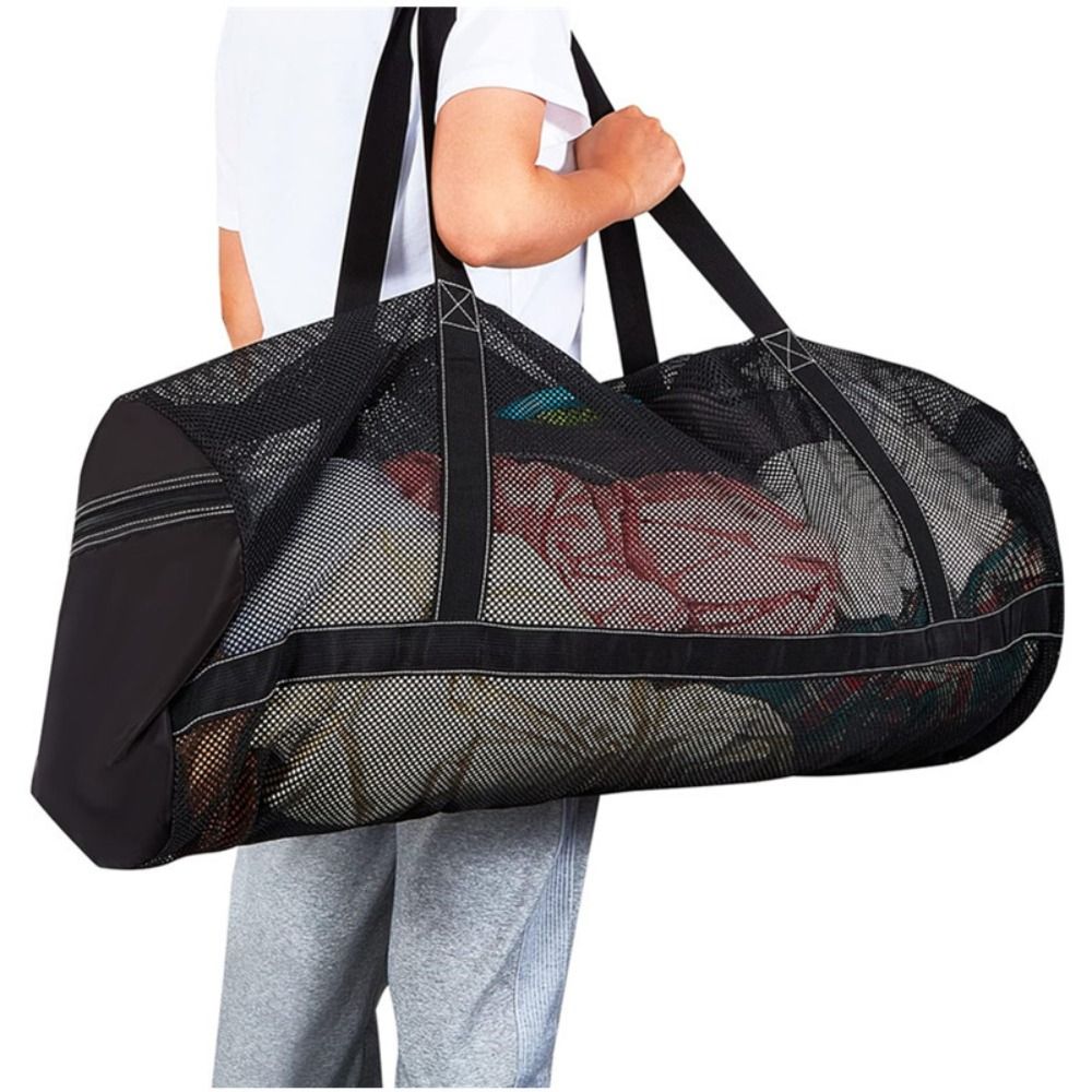 Weekender Bag Duffle - กระเป๋าตาข่ายความจุขนาดใหญ่ กระเป๋าเก็บของ กระเป๋าเดินทาง กระเป๋าออกกำลังกาย กระเป๋าไนลอนพับได้ กระเป๋าดำน้ำตื้น