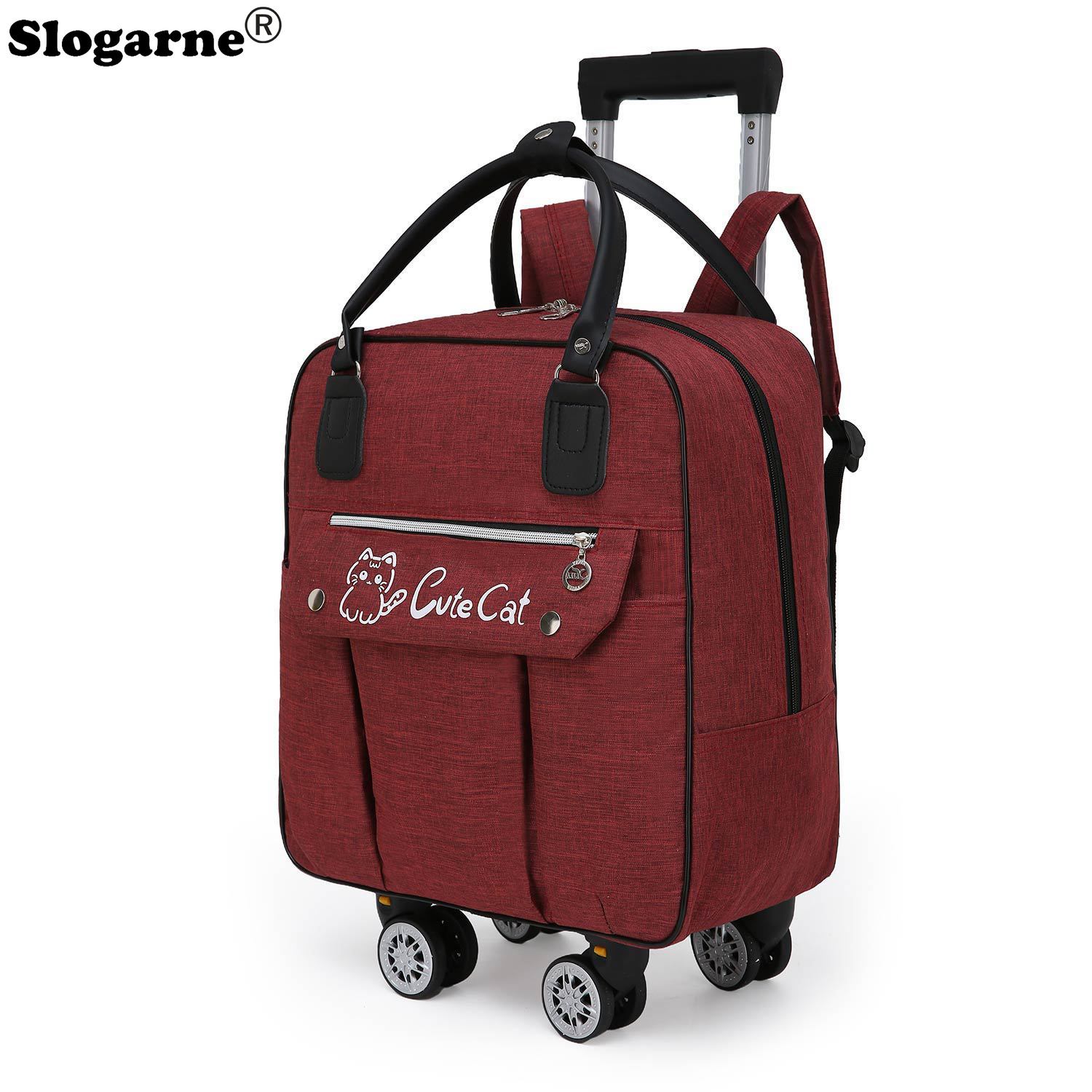 Weekender Bag Duffle - รถเข็นกระเป๋าเดินทางความจุขนาดใหญ่ล้อ Spinner กระเป๋าเดินทางแบบพกพา Boarding Bag กระเป๋าเป้สะพายหลังกระเป๋าถือ