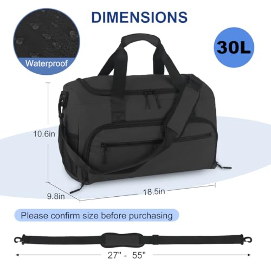 กระเป๋ายิมสำหรับผู้ชายและผู้หญ - Weekender Bag Duffle บทวิจารณ์และราคา