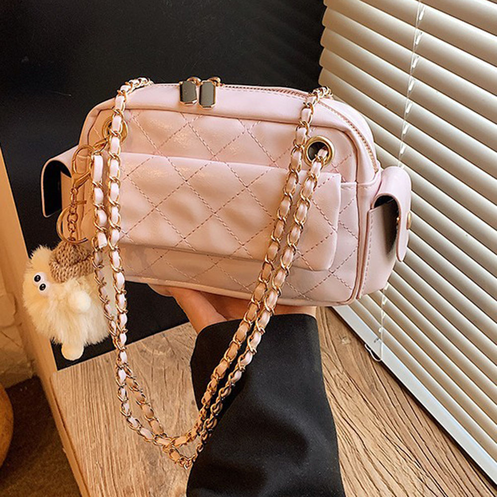 กระเป๋าสะพายข้างลายควิลท์ ดีไซ - Chain Crossbody Quilted บทวิจารณ์และราคา
